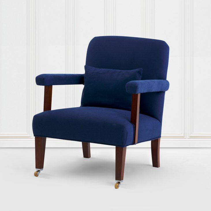 Club Chair in navy cotton